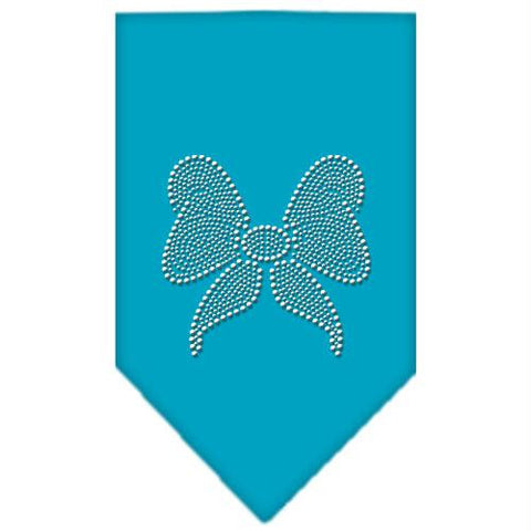 Bow Rhinestone Bandana Turquoise Small