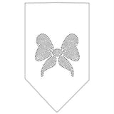 Bow Rhinestone Bandana White Small