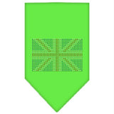 British Flag Rhinestone Bandana Lime Green Large