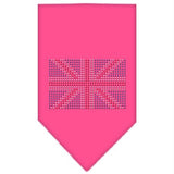 British Flag Rhinestone Bandana Bright Pink Small