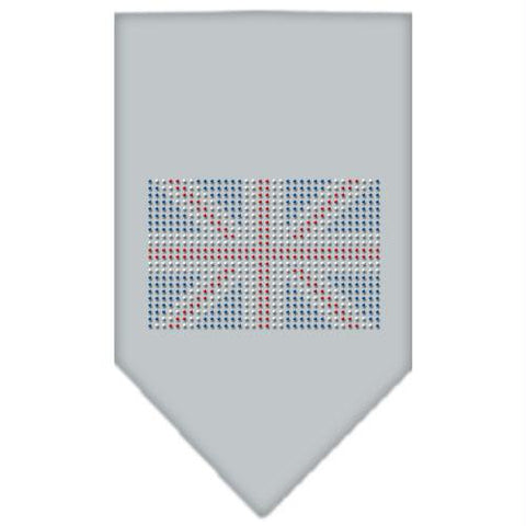 British Flag Rhinestone Bandana Grey Small