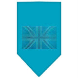 British Flag Rhinestone Bandana Turquoise Small