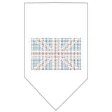 British Flag Rhinestone Bandana White Small