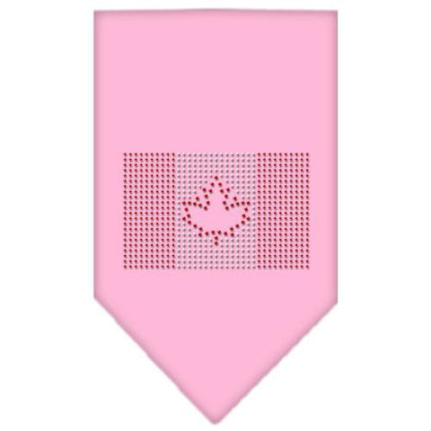 Canadian Flag Rhinestone Bandana Light Pink Large