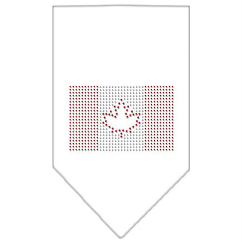 Canadian Flag Rhinestone Bandana White Large