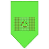 Canadian Flag Rhinestone Bandana Lime Green Small