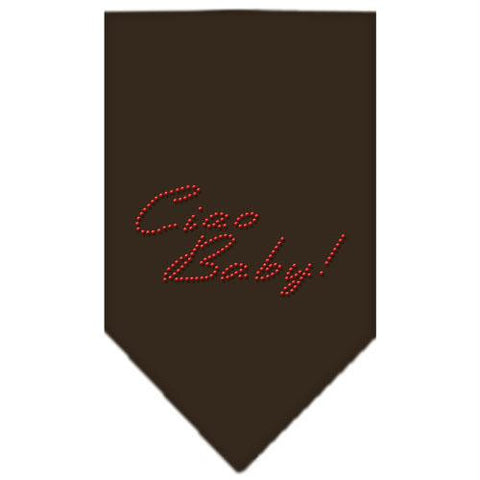 Ciao Baby Rhinestone Bandana Cocoa Large