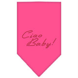 Ciao Baby Rhinestone Bandana Bright Pink Small