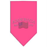 Classic American Rhinestone Bandana Bright Pink Large