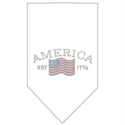 Classic American Rhinestone Bandana White Small