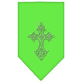 Cross Rhinestone Bandana Lime Green Small