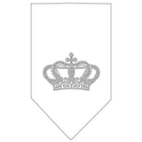 Crown Rhinestone Bandana White Large