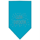 Cutie Patootie Rhinestone Bandana Turquoise Large