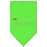 Believe Rhinestone Bandana Lime Green Large