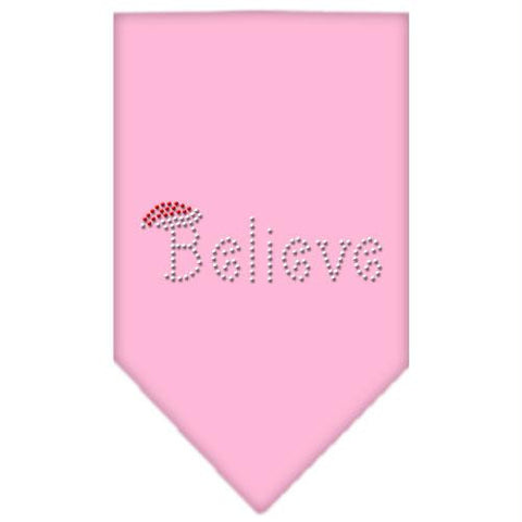 Believe Rhinestone Bandana Light Pink Large