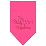 Candy Cane Princess Rhinestone Bandana Bright Pink Large