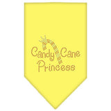 Candy Cane Princess Rhinestone Bandana Yellow Large