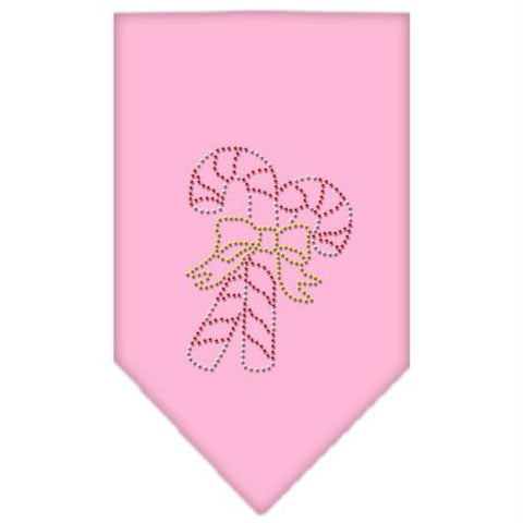 Candy Canes Rhinestone Bandana Light Pink Small