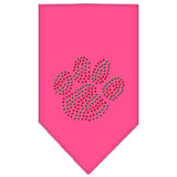 Christmas Paw Rhinestone Bandana Bright Pink Small