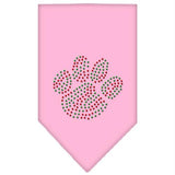 Christmas Paw Rhinestone Bandana Light Pink Small