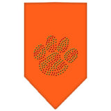 Christmas Paw Rhinestone Bandana Orange Small