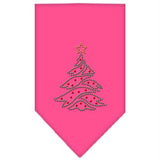 Christmas Tree Rhinestone Bandana Bright Pink Large