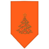 Christmas Tree Rhinestone Bandana Orange Small