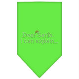 Dear Santa Rhinestone Bandana Lime Green Large