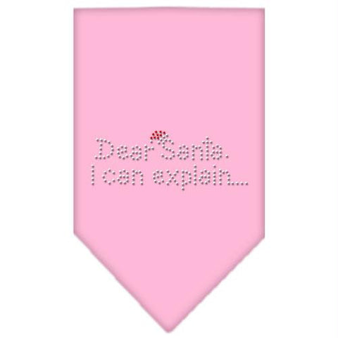 Dear Santa Rhinestone Bandana Light Pink Large