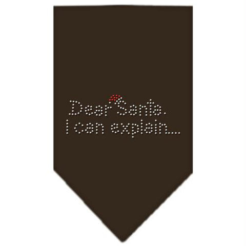 Dear Santa Rhinestone Bandana Cocoa Small