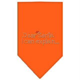 Dear Santa Rhinestone Bandana Orange Small