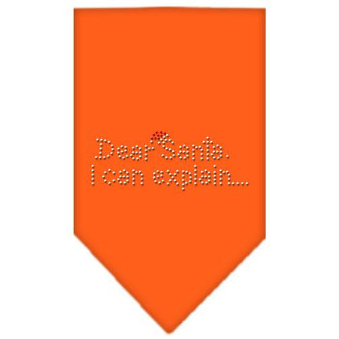 Dear Santa Rhinestone Bandana Orange Small