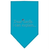 Dear Santa Rhinestone Bandana Turquoise Small