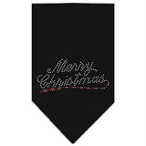 Merry Christmas Rhinestone Bandana Black Large