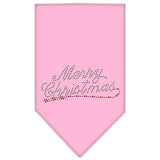 Merry Christmas Rhinestone Bandana Light Pink Large