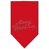 Merry Christmas Rhinestone Bandana Red Large