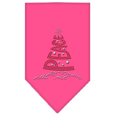 Peace Tree Rhinestone Bandana Bright Pink Small