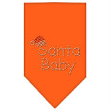 Santa Baby Rhinestone Bandana Orange Small