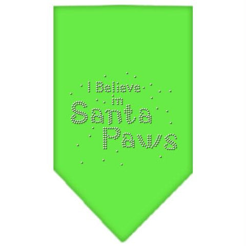 Santa Paws Rhinestone Bandana Lime Green Large