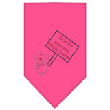 Santa Please Stop here Rhinestone Bandana Bright Pink Large