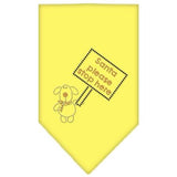 Santa Please Stop here Rhinestone Bandana Yellow Large