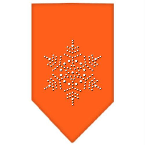 Snowflake Rhinestone Bandana Orange Large