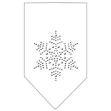 Snowflake Rhinestone Bandana White Large