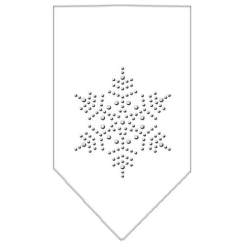 Snowflake Rhinestone Bandana White Large