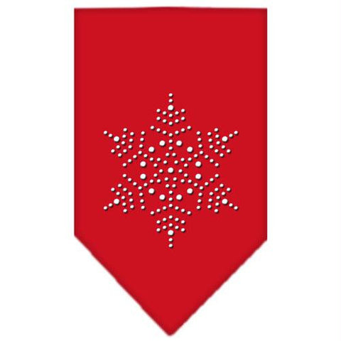 Snowflake Rhinestone Bandana Red Small