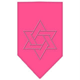 Star Of David Rhinestone Bandana Bright Pink Large