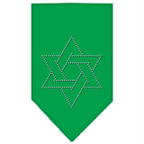 Star Of David Rhinestone Bandana Emerald Green Large