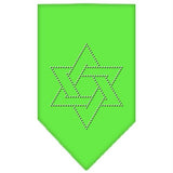 Star Of David Rhinestone Bandana Lime Green Large