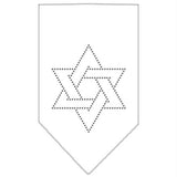 Star Of David Rhinestone Bandana White Large