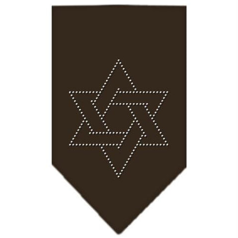 Star Of David Rhinestone Bandana Cocoa Small